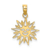 10K Yellow Gold Smiling Sun Charm