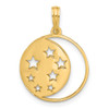 14K Yellow Gold Polished Moon and Stars Charm