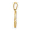 10K Yellow Gold Polished Clear CZ Moon and Stars Charm