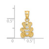 10K Yellow Gold w/Rhodium-plating Teddy Bear Charm