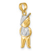 10K Yellow Gold Textured w/Rhodium-plating Boy Charm