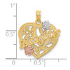 10k Two-tone Gold w/White Rhodium #1 DAUGHTER Heart Charm