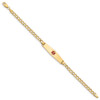 8" 14k Yellow Gold Medical Soft Diamond-Shape Red Enamel Curb Link 6.75mm Id Bracelet with Free Engraving