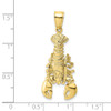 10K Yellow Gold 2-D Moveable Lobster Charm