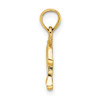 10K Yellow Gold Textured Mini Dolphin Jumping Charm