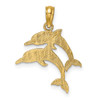 10K Yellow Gold Double Dolphins Charm