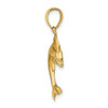 10K Yellow Gold 2-D Polished Dolphin Jumping Charm