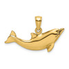 10K Yellow Gold 2-D Polished Dolphin Charm