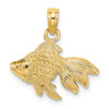 10K Yellow Gold 2-D Textured Gold Fish Charm