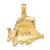 10K Yellow Gold Polished Engraved Fish Charm 10K7684