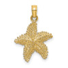 10K Yellow Gold Starfish W/ Beaded Texture Charm