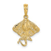 10K Yellow Gold 2-D Stingray Charm 10K7546