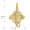 10K Yellow Gold Stingray W/ Polished Edge Charm