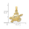 10K Yellow Gold Textured Sea Turtle Charm