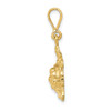 10K Yellow Gold Solid Polished Open-Backed Sea Turtle Charm