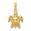 10K Yellow Gold 2-D Textured Sea Turtle Charm