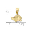 10K Yellow Gold Flat and Engraved Mini Turtle Charm