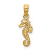 10K Yellow Gold 2-D Mini Seahorse Charm