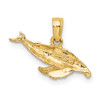 10K Yellow Gold 2-D Whale Charm 10K7449