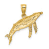 10K Yellow Gold 2-D Textured Whale Charm