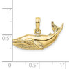 10K Yellow Gold 2-D Humpback Whale Charm