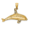 10K Yellow Gold 2-D Textured Killer Whale Charm