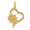 14K Yellow Gold Fancy Heart and Flower Charm