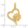 14K Yellow Gold Fancy Heart and Flower Charm