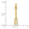 10K Yellow Gold 3-D Fork Garden Tool Charm