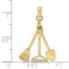 10K Yellow Gold 3-D Moveable Garden Tool Collection Charm