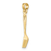 10K Yellow Gold 3-D and Polished Table Fork Charm