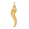 10K Yellow Gold 3D Italian Horn Charm