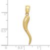 10K Yellow Gold Solid Diamond-cut Italian Horn Charm