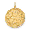 10K Yellow Gold Polished Colorful CZ Good Luck Medallion Charm