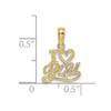 10K Yellow Gold Polished and Textured I HEART YOU Charm