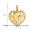 14K Yellow Gold Polished HOPE Heart Charm