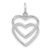 10k White Gold Double Heart Charm