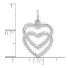 10k White Gold Double Heart Charm