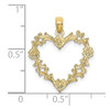 10K Yellow Gold Cut-Out Floral Heart Charm