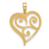 14K Yellow Gold Fancy Heart Charm D5501