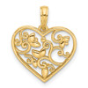 14K Yellow Gold Fancy Heart Charm D5503