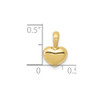 10K Yellow Gold Polished 3D Puffed Heart Charm