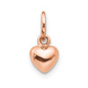 10K Rose Gold Polished 3-D Heart Charm