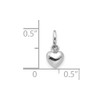 10k White Gold Solid Polished Plain Puffed Heart Charm