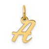 14K Yellow Gold Small Script Letter A Initial Charm