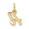 14K Yellow Gold Small Script Letter A Initial Charm