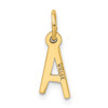 10K Yellow Gold Small Slanted Block Initial A Charm