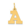 10K Yellow Gold Small Block Initial A Charm