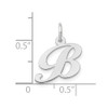 10k White Gold Small Fancy Script Initial B Charm