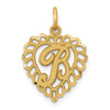 10K Yellow Gold Initial B Charm